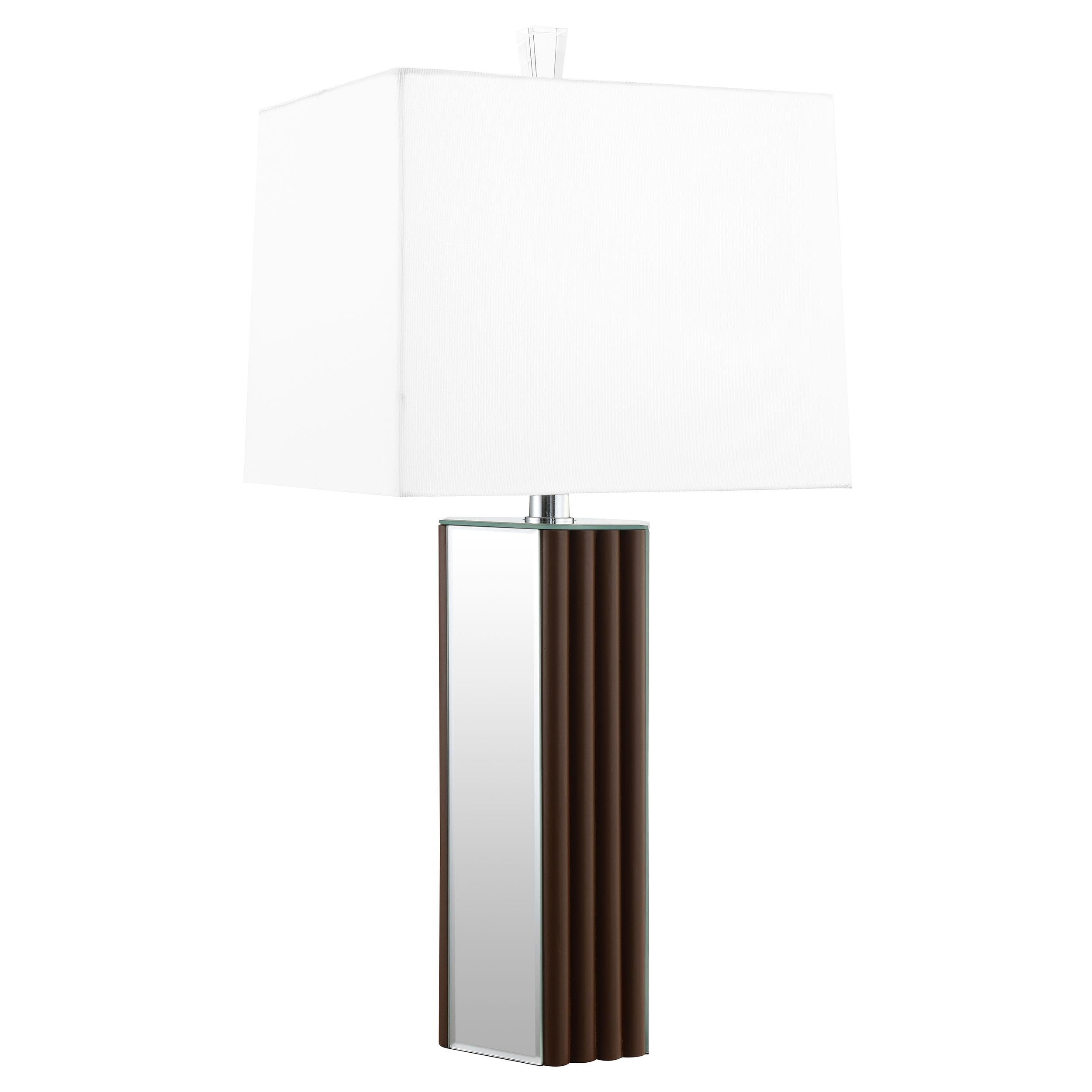 Coaster Furniture Elena 920177 30-inch Square Tapered Mirrored Table Lamp - Brown IMAGE 1